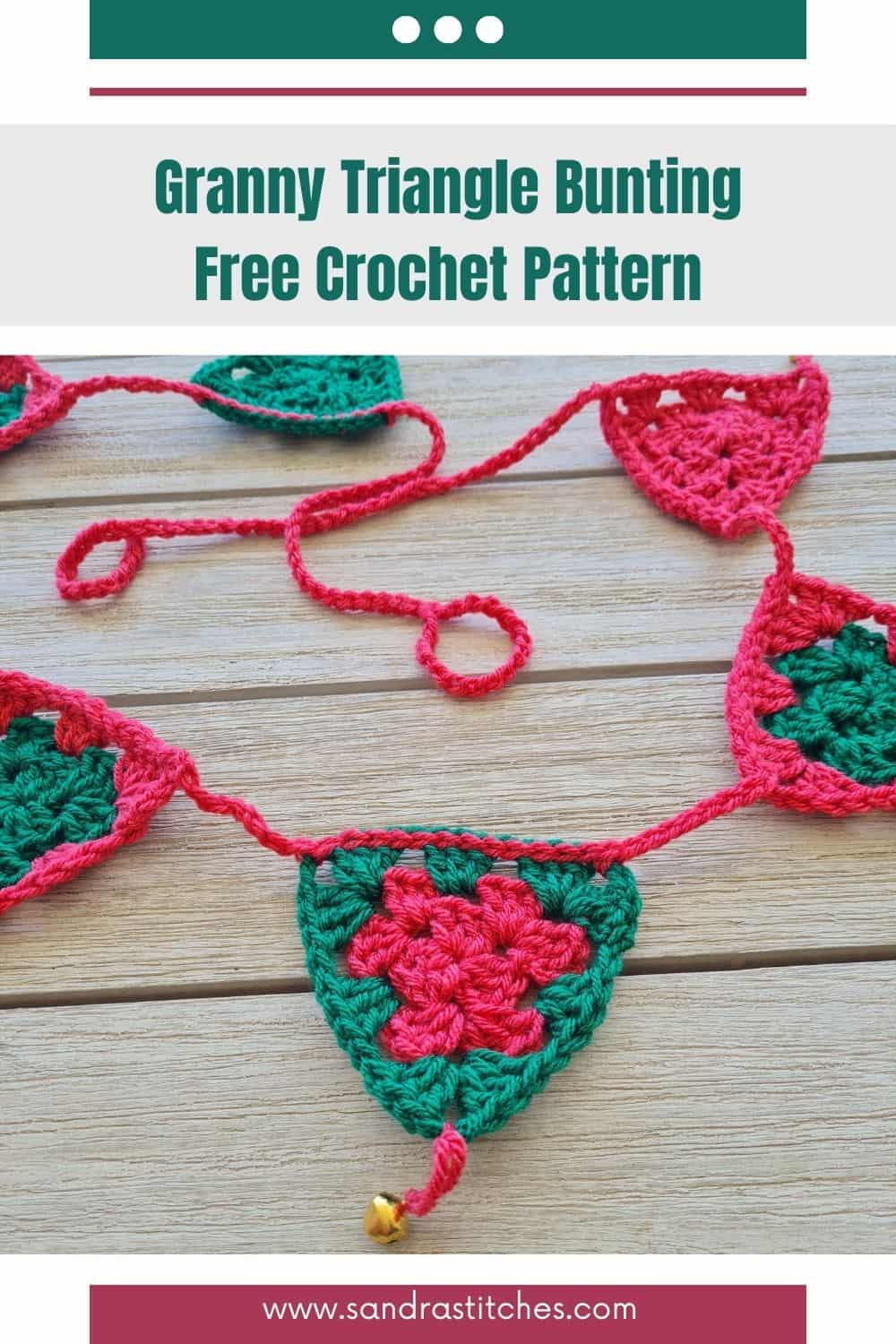 Crochet Granny Triangle Bunting Christmas Edition Sandra Stitches