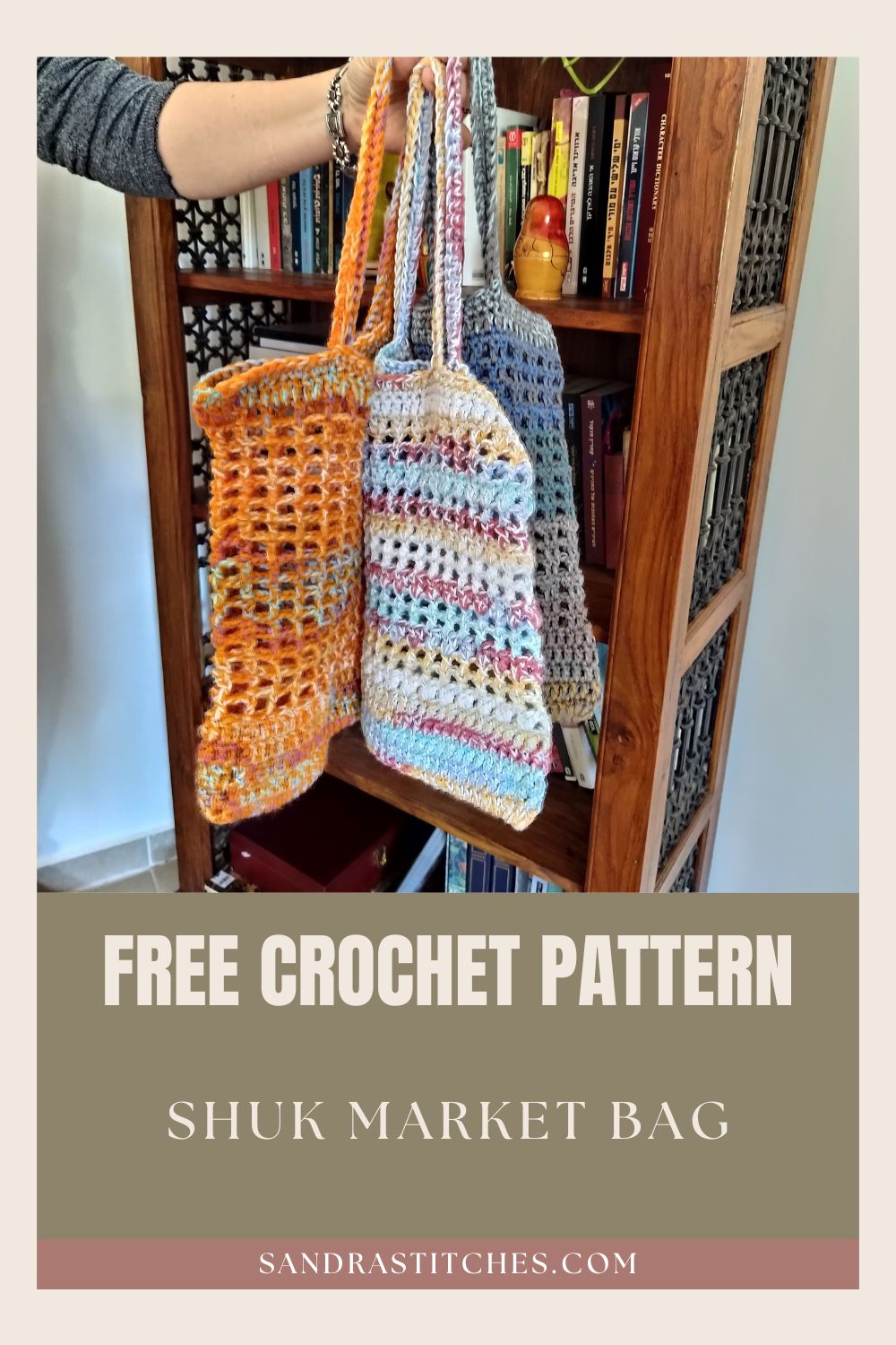 Crochet Market Bag Free Pattern - The Shuk Bag - Sandra Stitches