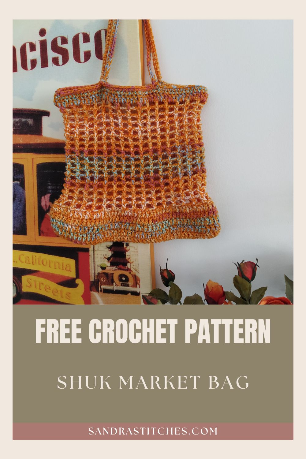 Crochet Market Bag Free Pattern - The Shuk Bag - Sandra Stitches