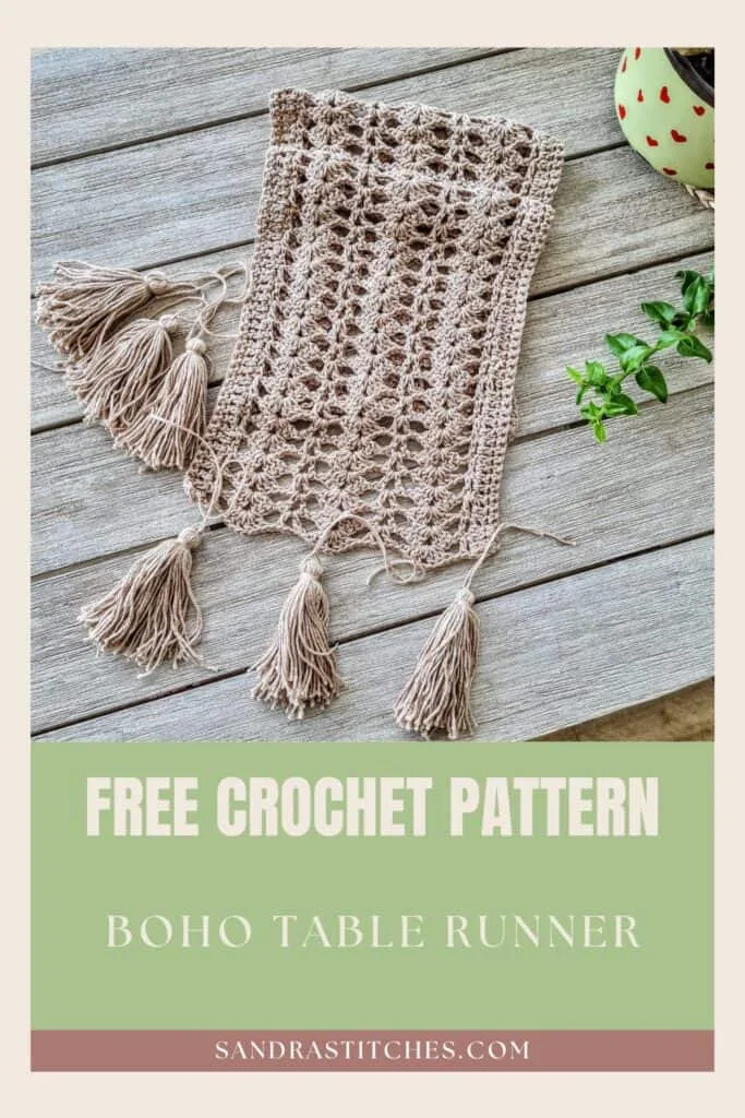 boho crochet table runner