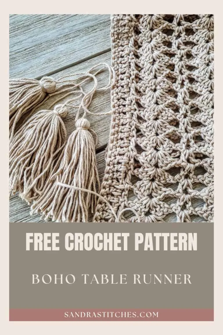 boho crochet table runner