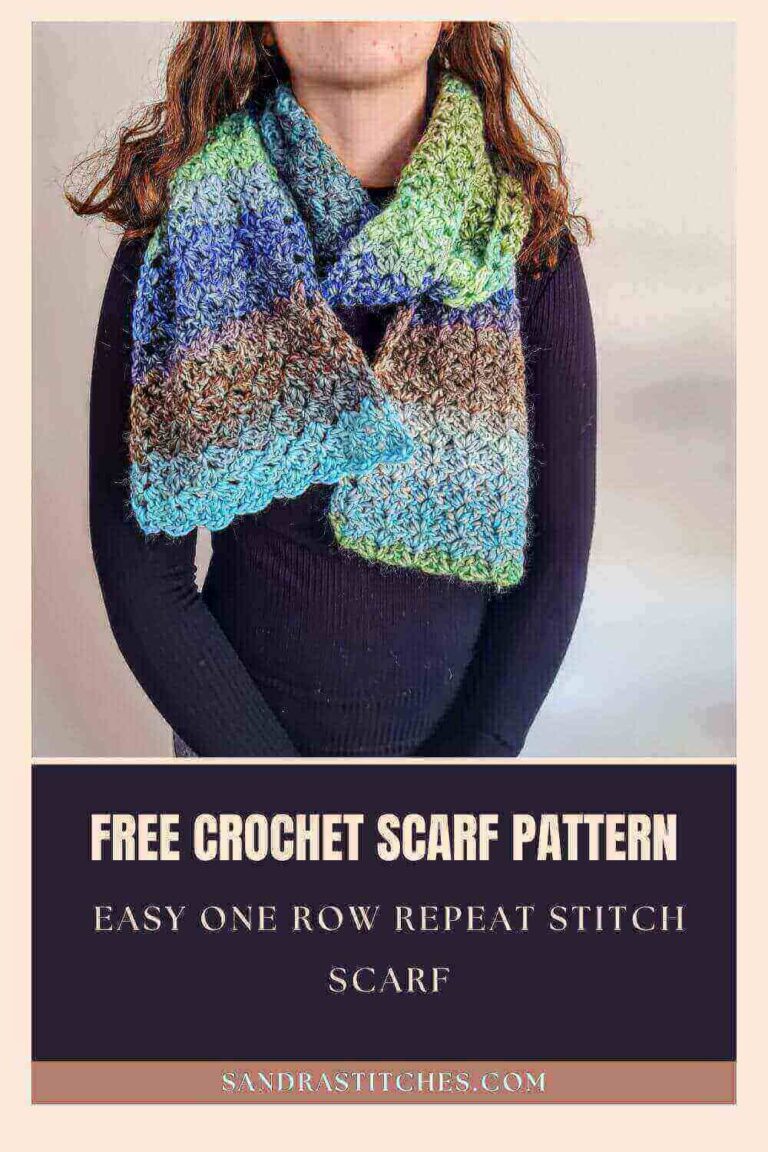 Crochet Simple Scarf Pattern - Sandra Stitches