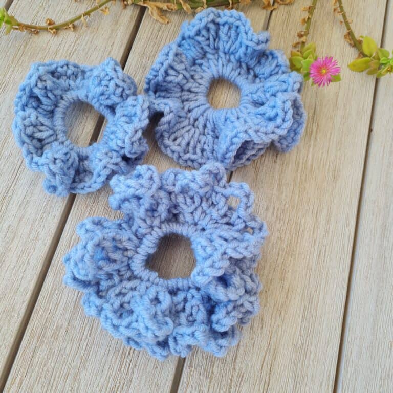 Easy Blanket Yarn Hair Scrunchie Crochet Pattern (Free) - You Should Craft