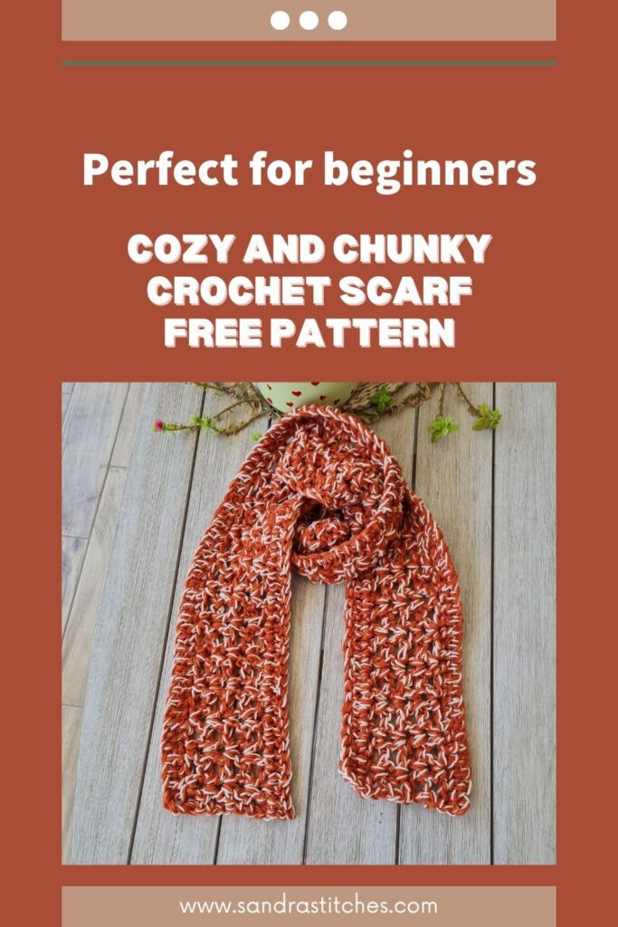 Crochet chunky scarf pattern with 3 yarn strands