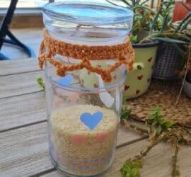 crochet jar cozy