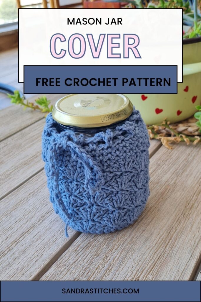 free crochet mason jar cover