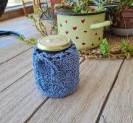 crochet mason jar cover