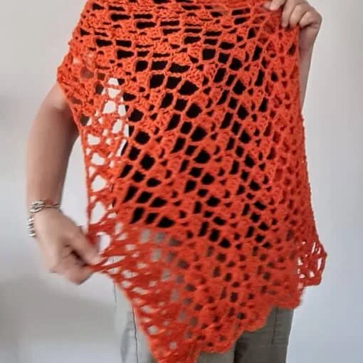 lacy crochet shawl free pattern- the saffron shawl
