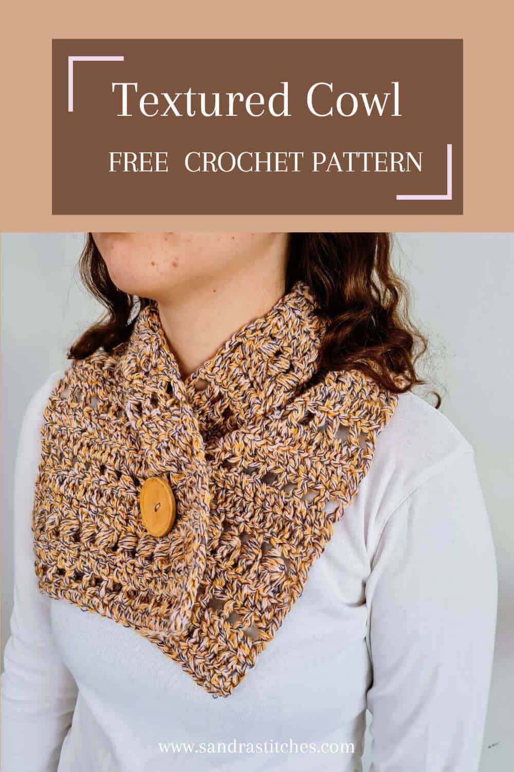 Textured Cowl Crochet Pattern- The Spices Cowl - Sandra Stitches