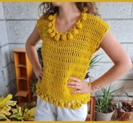 mustard crochet top free pattern