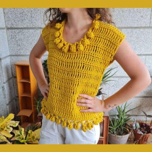 mustard crochet top free pattern