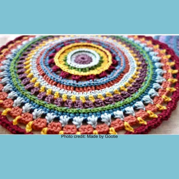 colorful mandala crochet project