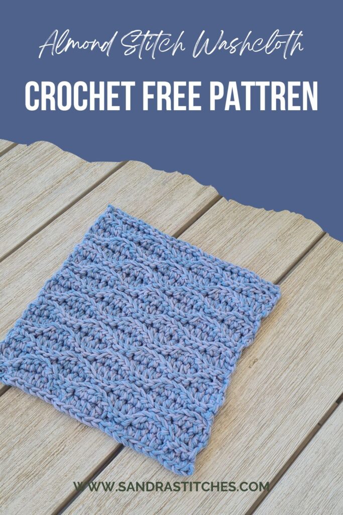 almond stitch washcloth crochet free pattern