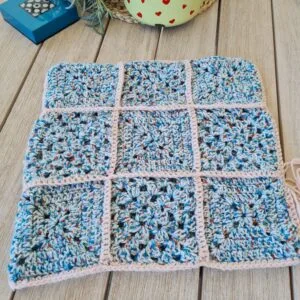 classic granny square pillow