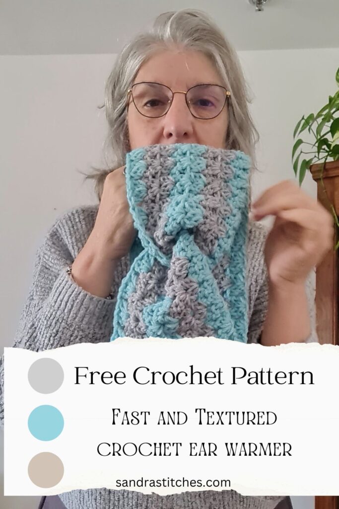 crochet free pattern headband- puff v stitch