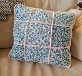 granny square crochet pillow cover