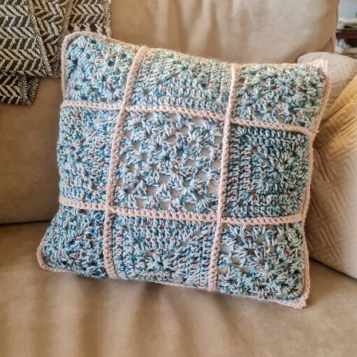 granny square crochet pillow cover