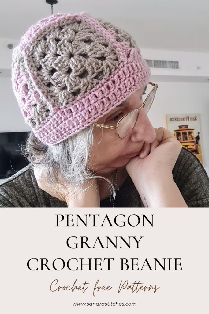 granny square pentagon beanie hat free pattern