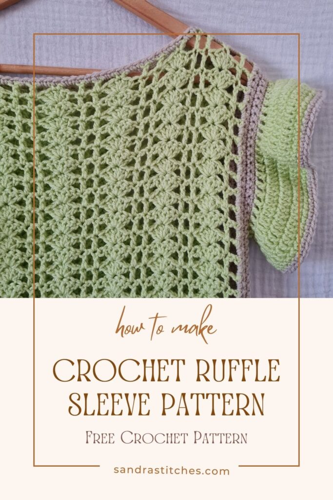 crochet ruffled sleeve top pattern