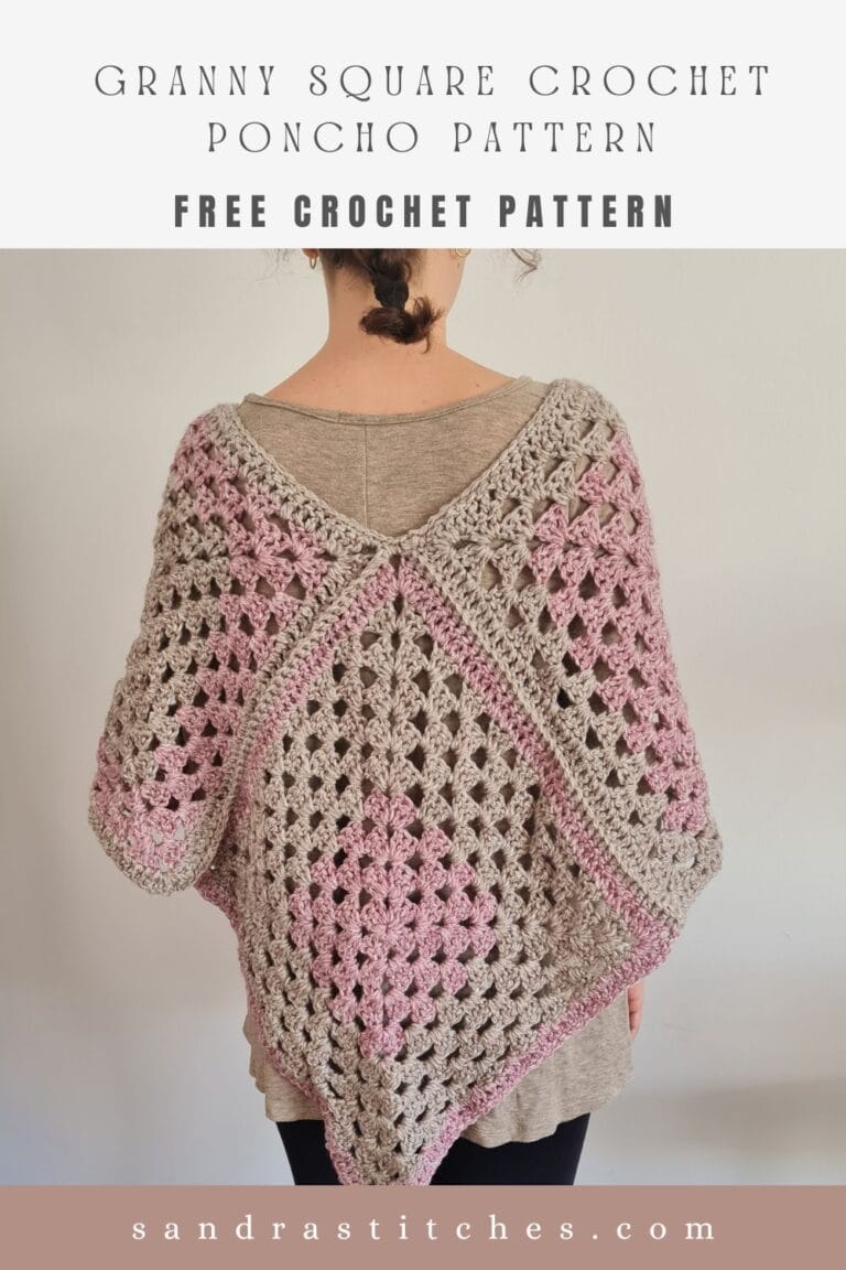 Granny Square Poncho Pattern - Rustic Rose - Sandra Stitches