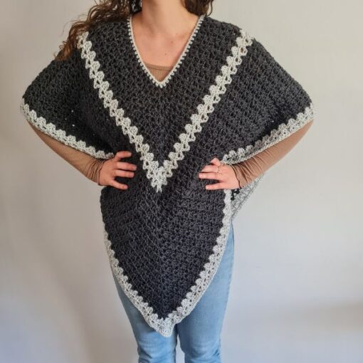 grey day crochet poncho pattern