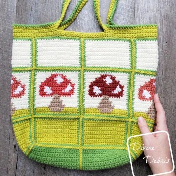 mashrooms crochet bag free pattern