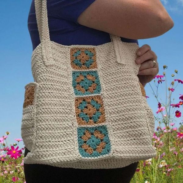 granny square crochet bag free pattern