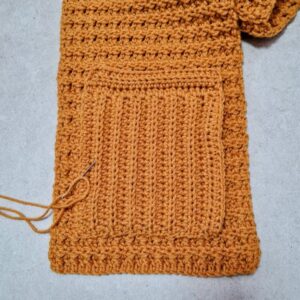 pockets of papaya crochet scarf