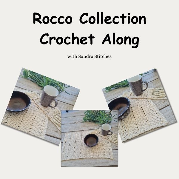 Rocco collection CAL- placemat and rug mug crochet pattern set