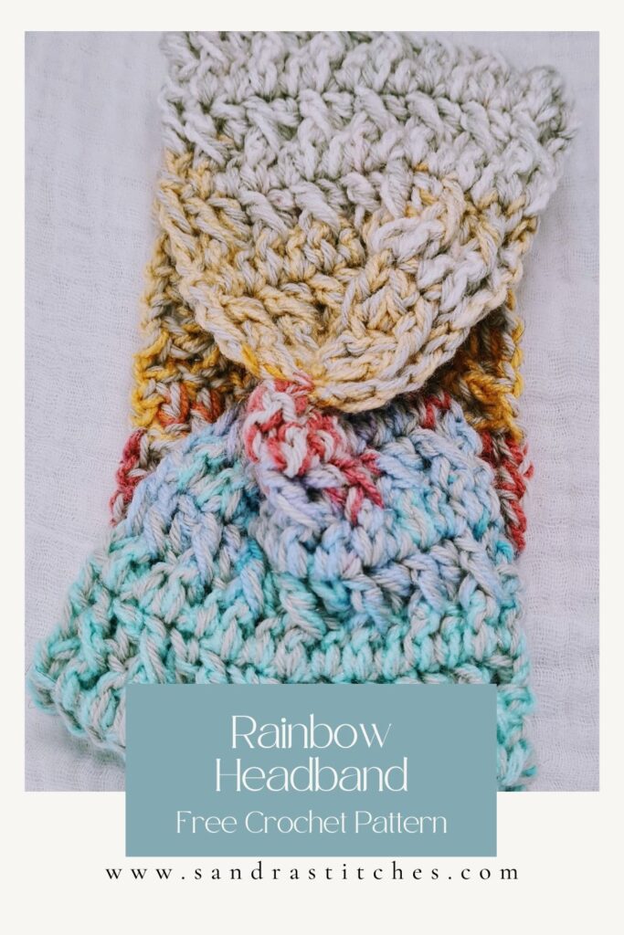 crochet free pattern - rainbow headband