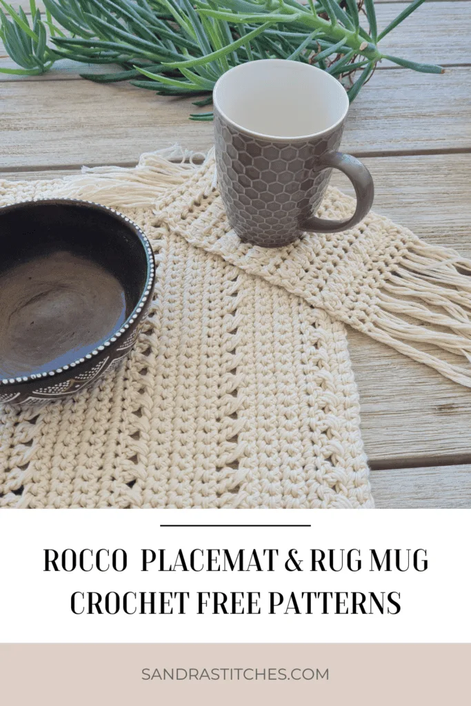 placemat and rug mug crochet pattern set