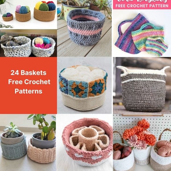 free crochet basket round up