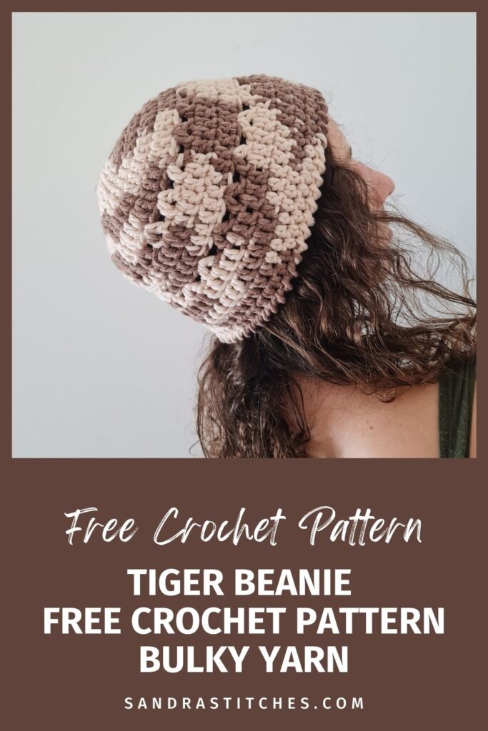 Tiger crochet beanie hat free pattern