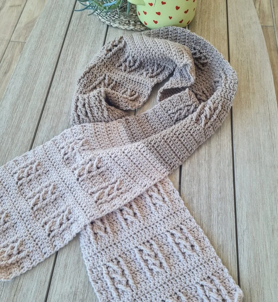 cable crochet scarf