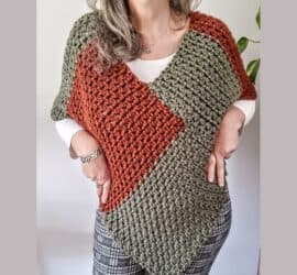 maroon crochet poncho free pattern