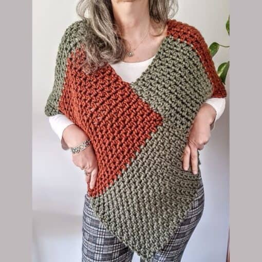 maroon crochet poncho free pattern
