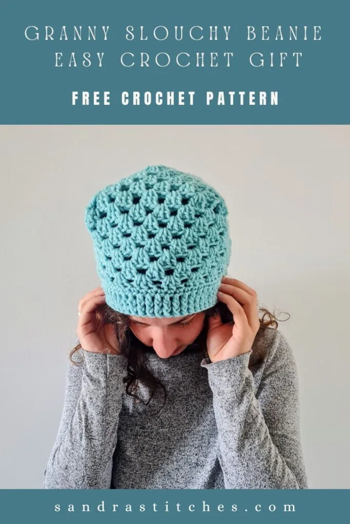 Granny slouchy crochet hat pattern (7)