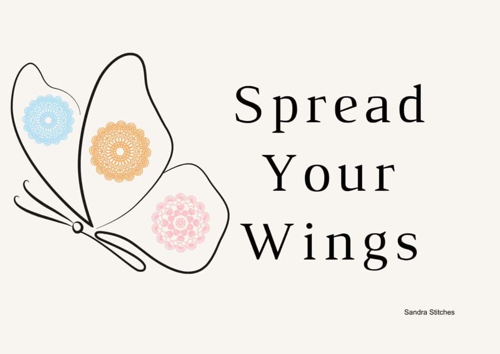 crochet greeting cards - spread your wings