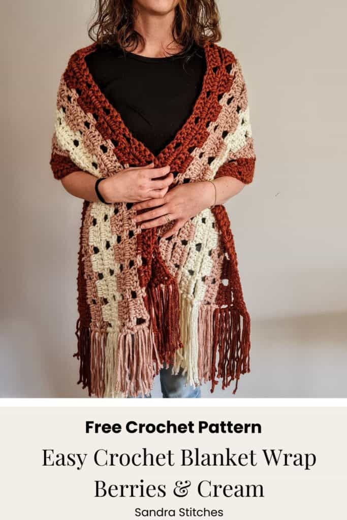 how to crochet a chunky wrap free pattern-berries and cream