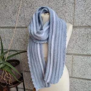 from us to you crochet donation challenge 2025- ice cold scarf