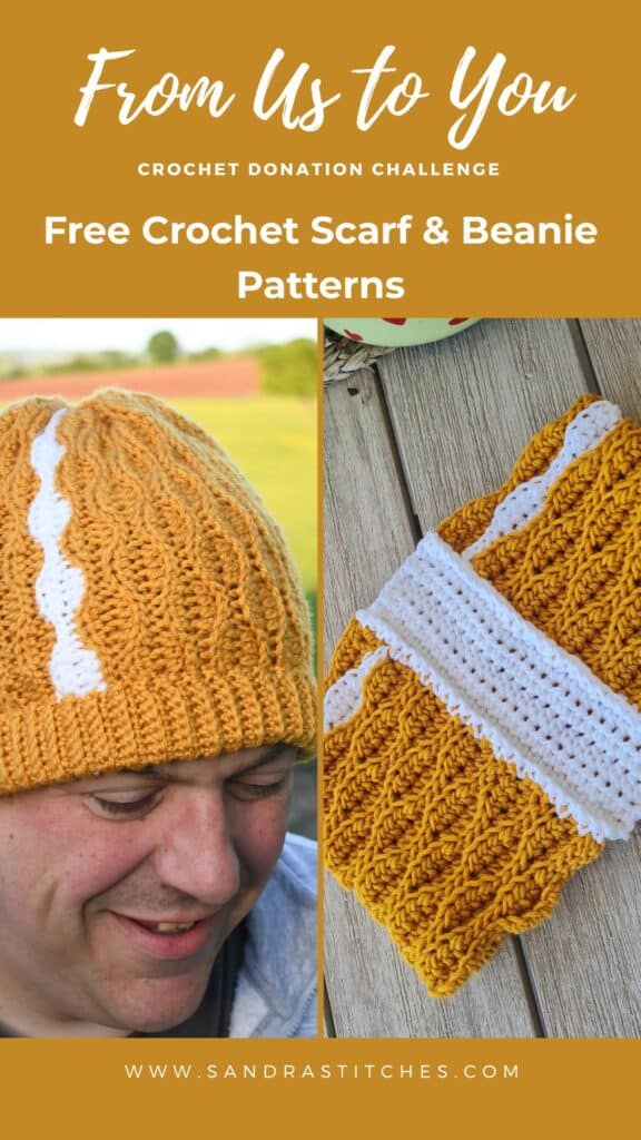 crochet donation challenge - may - almond stitch beanie and scarf