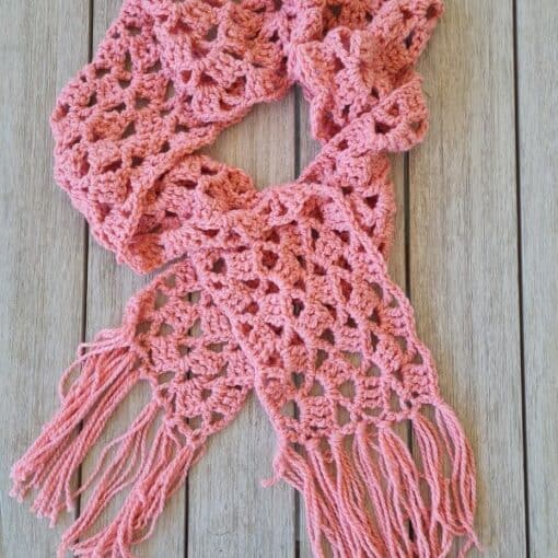 lacy shell crochet scarf pattern