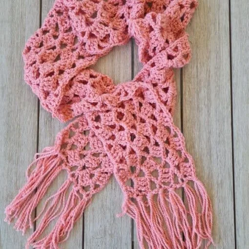 lacy shell crochet scarf pattern