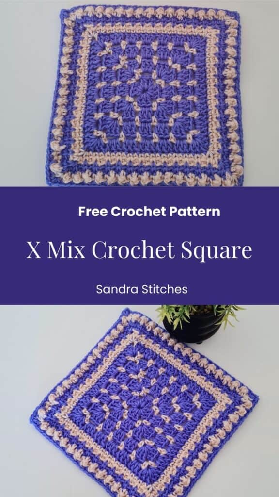 X mix crochet square free pattern (1)