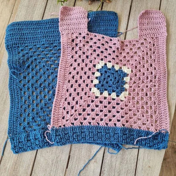 granny square crochet vest- monday 3