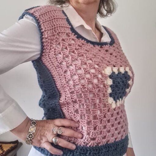 granny square crochet vest- monday 5