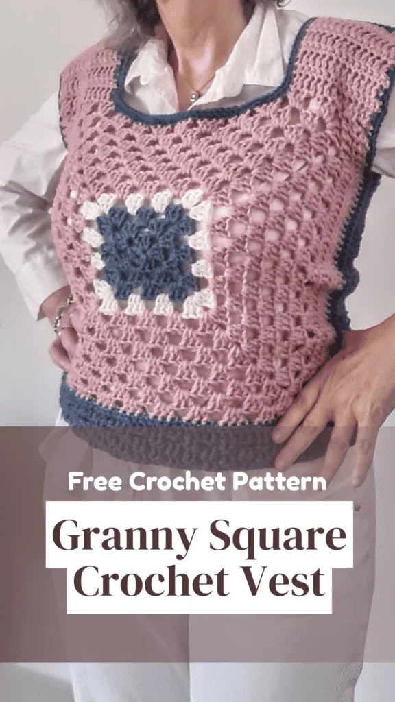 granny square crochet vest- monday