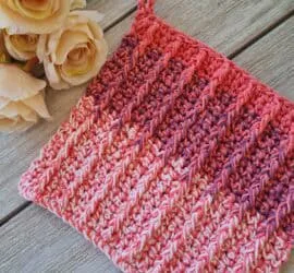 coral washcloth - sandra stitches