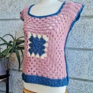 granny square crochet vest- monday 6