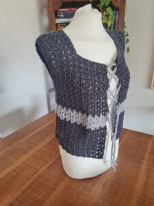 grey v stitch cardigan no sleeves option